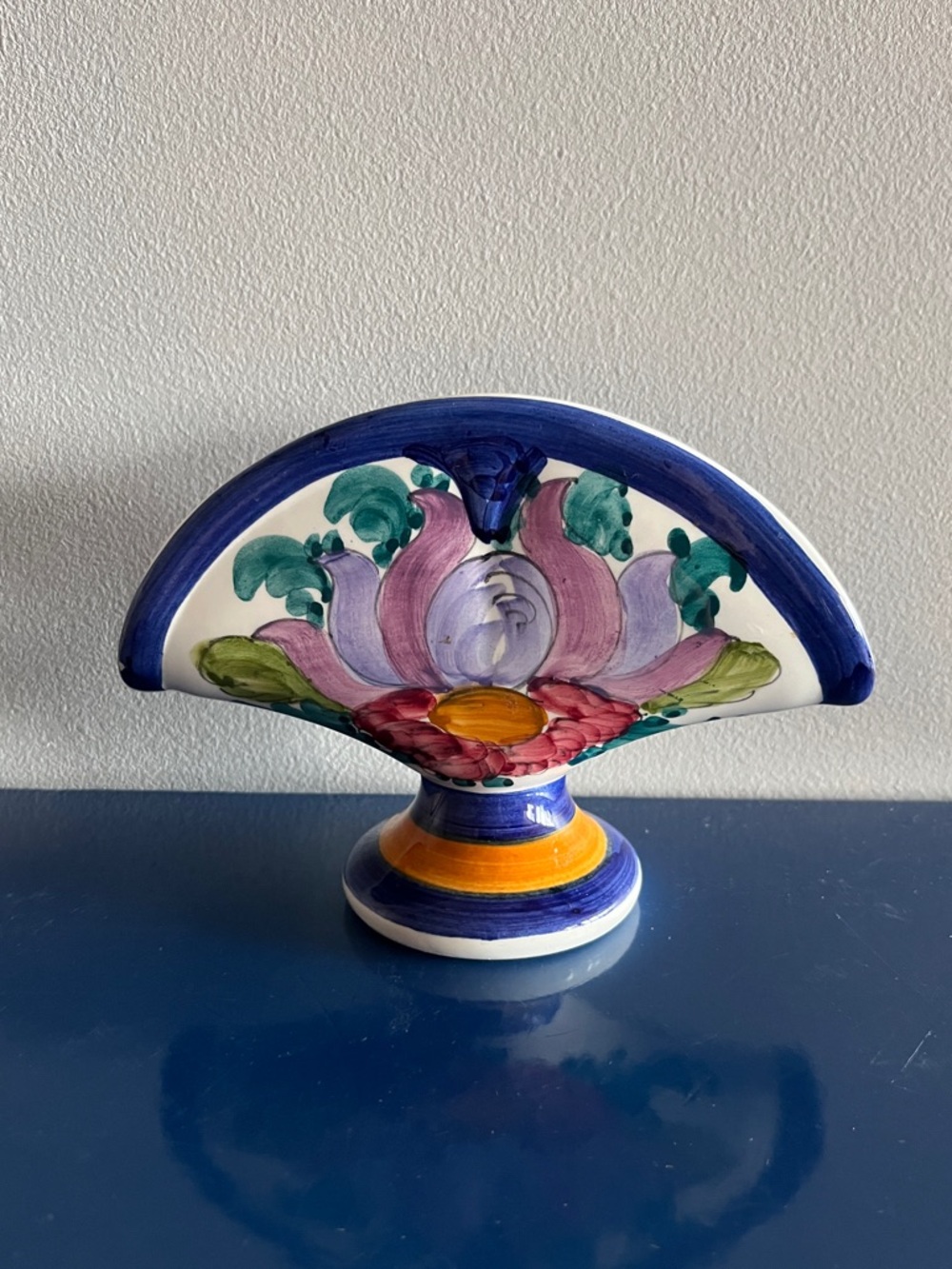 Hand Painted Ceramic Napkin Holder: Greek Pottery Floral Stand,  Kitchen Decor